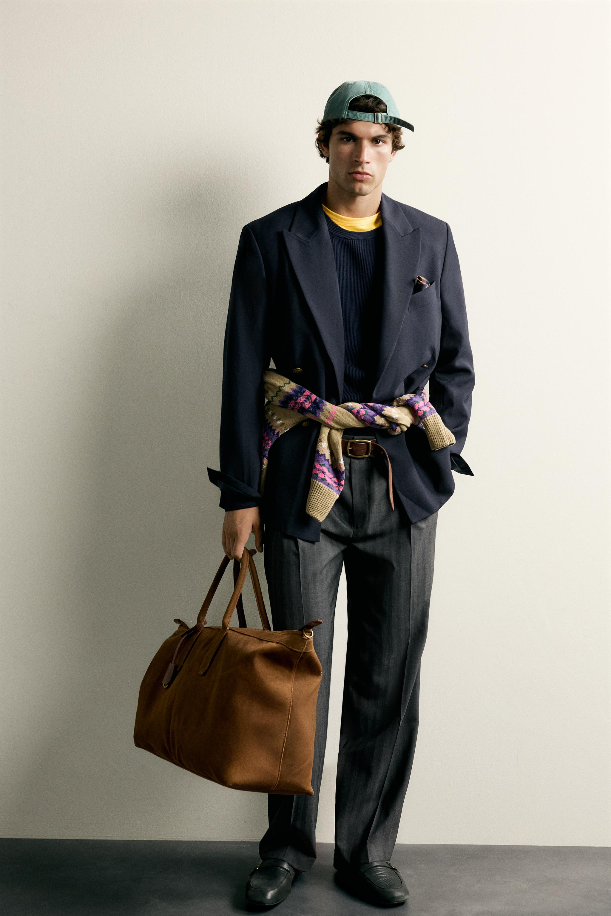 LEATHER DETAIL SHOPPER BAG